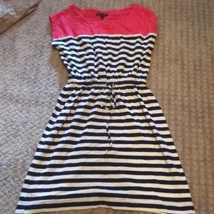 Navy Stripes and Hot Pink Dress